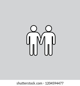 two male friends icon vector