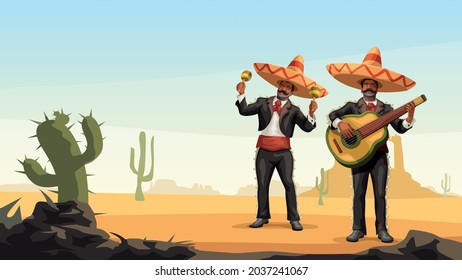 two male mexican mariachi playing music outdoor