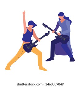 two male musicians musical instruments