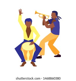 two male musicians musical instruments