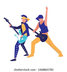 two male musicians musical instruments