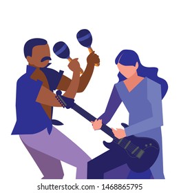 two male musicians musical instruments