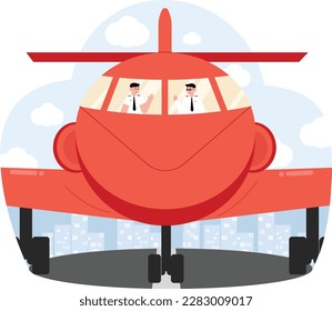 The Two Male Pilots Have Just Landed Illustration