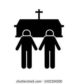 Two man coffin death funeral icon. Element of pictogram death illustration