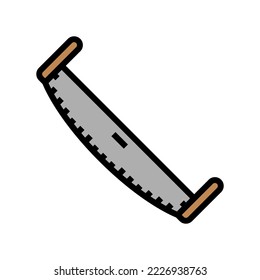 two man forest saw color icon vector. two man forest saw sign. isolated symbol illustration