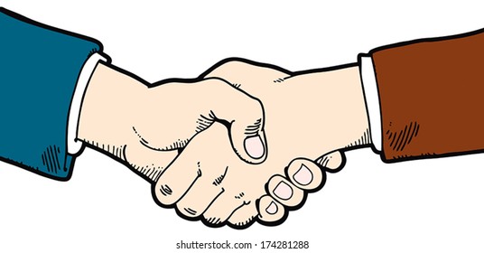 Two man handshaking.