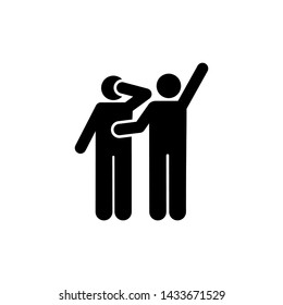 Two man, help, way icon. Element of volunteer pictogram icon