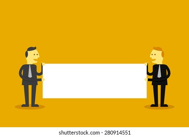 two man holding sing