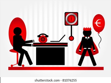 two man in office on grey background
