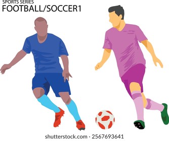 two man play football soccer games