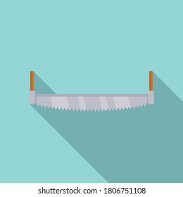Two man saw icon. Flat illustration of two man saw vector icon for web design