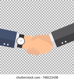 Two man shaking hands on transparent background. Agreement, business deal vector concept. - stock vector