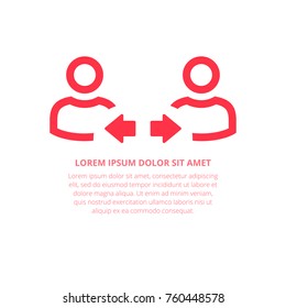Two Man and Switch Arrow vector icon in meaning Switching Job