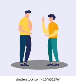 Two man talking. Meeting. Vector illustration