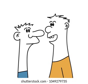 Two man talking. Vector illustration