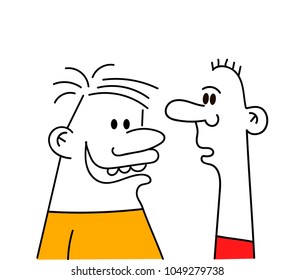 Two man talking. Vector illustration