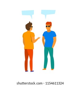 two man talking vector isolated illustration