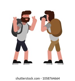 Two mans making a photo