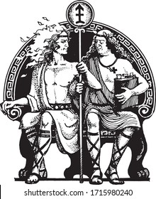 two mans sits on chair sagittarius zodiac 