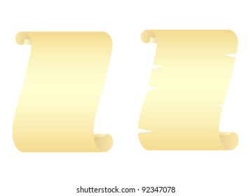 Two manuscripts isolated on a white. Vector illustration.