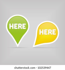 two map signs - green and yellow
