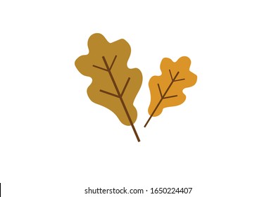 Two maple leaves on a white isolated background. Autumn. nature. Icon.