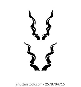 Two markhor logo horns icon vector illustration design on white background.