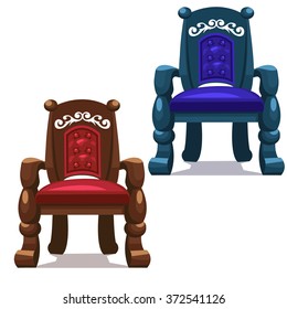 Two massive vintage chairs. Vector.