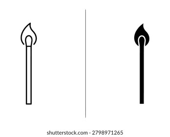 Two matchstick icons side by side with flames on top