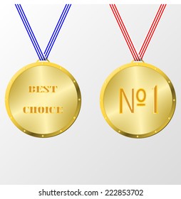 two medals isolated on white background