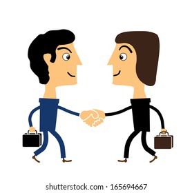 Two men agreed and fixed contract handshake