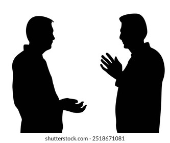 Dos hombres discutiendo o discutiendo sobre negocios. Actividades de comunicación e interacción entre personas. Hombres en ropa formal.