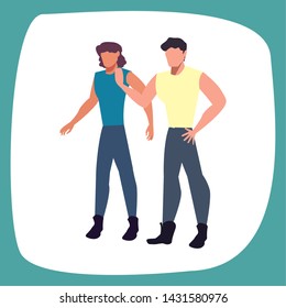 two men avatars on white background