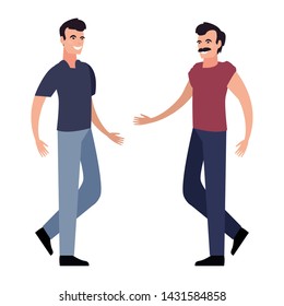 two men avatars on white background