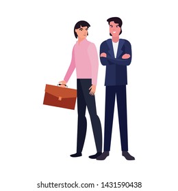 two men avatars on white background
