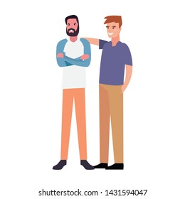 two men avatars on white background