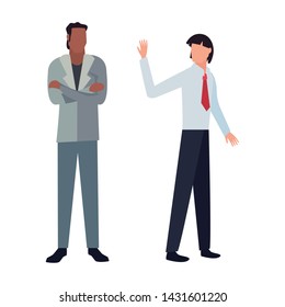 two men avatars on white background