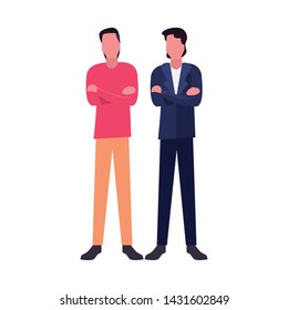 two men avatars on white background