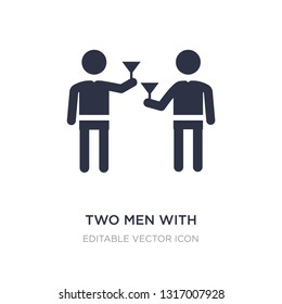 two men with cocktail glasses icon on white background. Simple element illustration from People concept. two men with cocktail glasses icon symbol design.