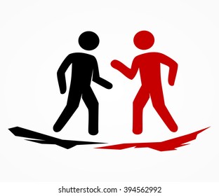 Two men in conflict