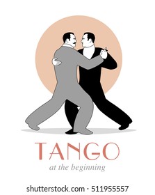 Two men dancing Tango