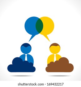 two men discussion or communication background vector
