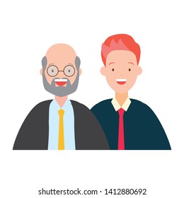 two men diversity characters vector illustration design
