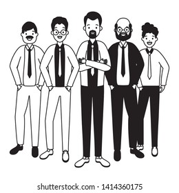 two men diversity characters vector illustration design