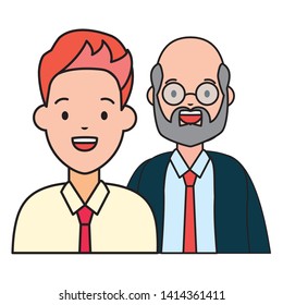 two men diversity characters vector illustration design