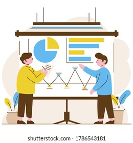 Two men doing Business Analysis at office