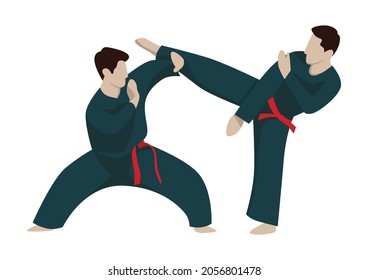 Two Men Doing Silat Martial Arts Stock Vector (Royalty Free) 2056801478 ...