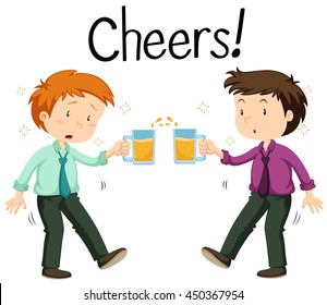 Ilustración de cerveza de dos hombres