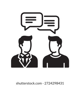 Dois homens se envolveram em conversas com balões de fala