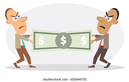 Two men fighting about money